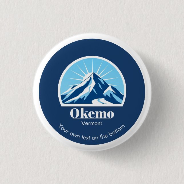 Okemo Vermont Skigebiet Souvenirgeschenk Button (Vorderseite)