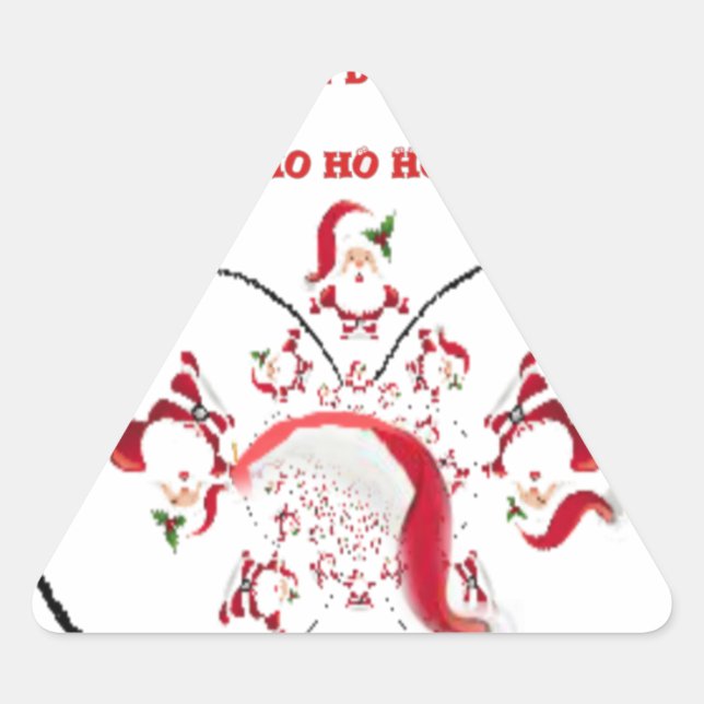 Oki Dokie Santa! Dreieckiger Aufkleber (Vorderseite)