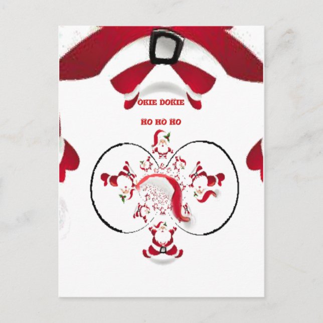 Oki Dokie Santa! Feiertagspostkarte (Vorderseite)