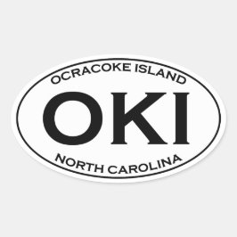 OKI - Oval-Logo auf Ocracoke Island Ovaler Aufkleber