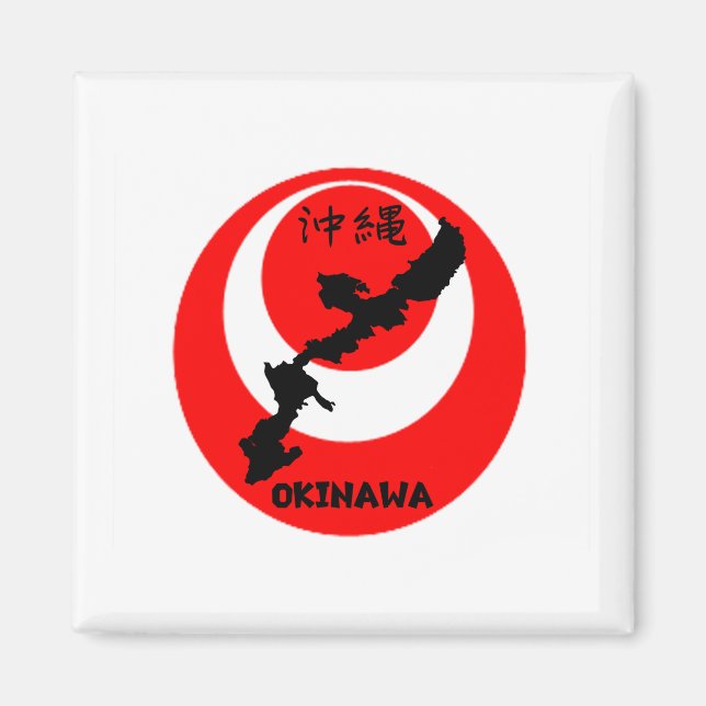 Okinawa-Flagge und Karte Magnet (Vorne)