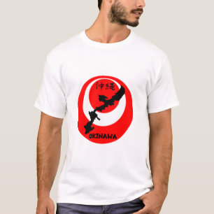 Okinawa-Flagge und Kartendesign T-Shirt