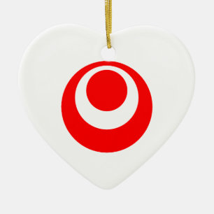 Okinawa-Flaggen-Herz Keramikornament