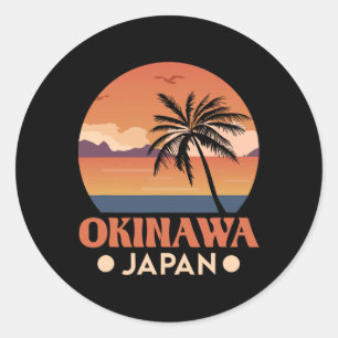 Okinawa Insel Japan Strände Urlaub Reisen Runder Aufkleber