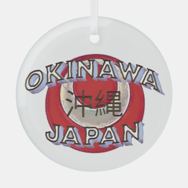 Okinawa Japan Glass Round Ornament Aus Glas (Vorderseite)