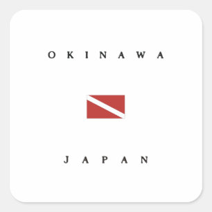 Okinawa Japan Scuba Dive Flag Quadratischer Aufkleber