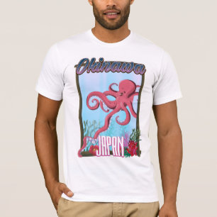 Okinawa Japan Tintenfisch Reiseplakat T-Shirt