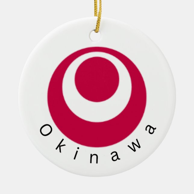 Okinawa-Nationalflagge Keramik Ornament (Vorne)