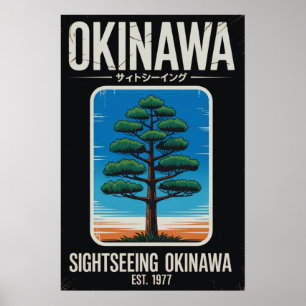 Okinawa Sehenswürdigkeiten Vintage Poster