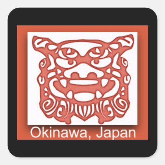 Okinawa-Sticker Quadratischer Aufkleber (Vorderseite)