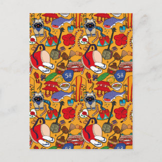 Okinawa Thema uchina Illustration Postcard 沖 縄 Postkarte