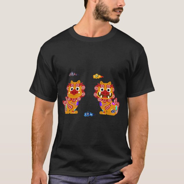Okinawa Twin Shisa ー 沖 縄 T-Shirt (Devant)
