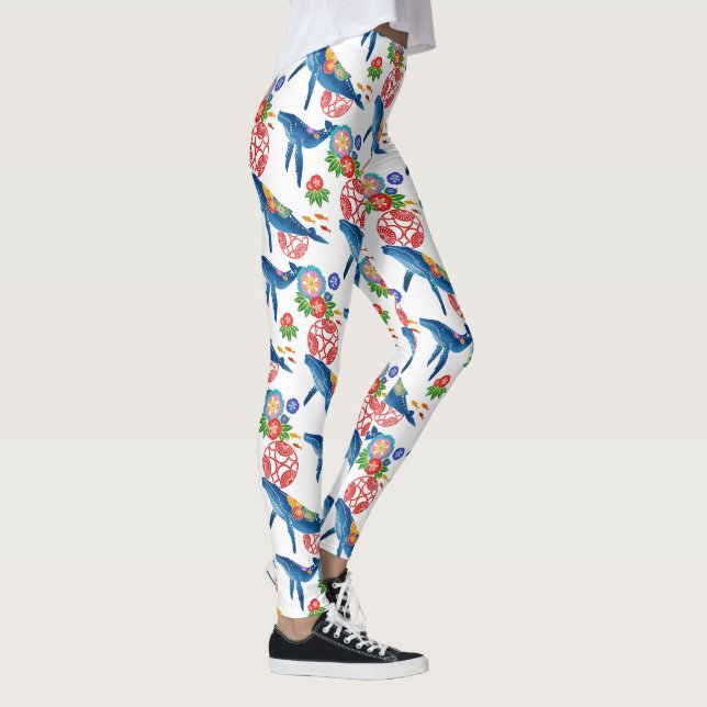 okinawan bingata Artmuster-Kunst legings Leggings (Rechts)