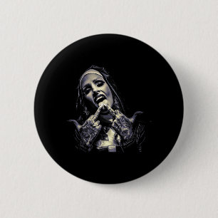 Okkult Gothic Dunkle Satanische Nonnen-Tätowierung Button