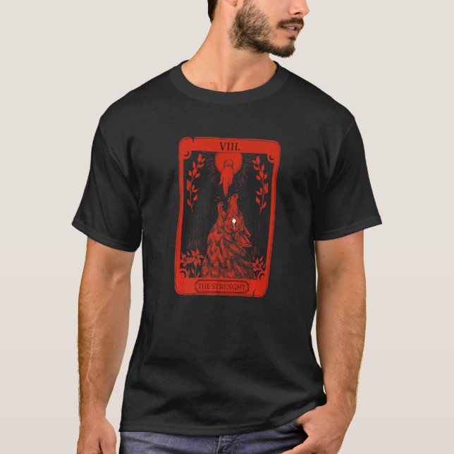 Okkulte Tarot-Karte, Stärke des Wolf-Designs, Dunk T-Shirt (Vorderseite)