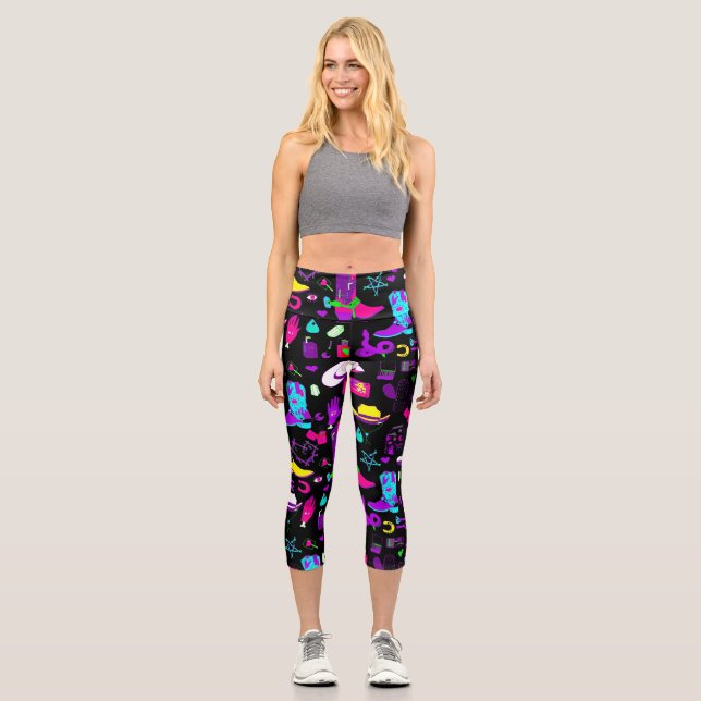 okkulter Cowboy-Wokgirl-Western Capri Leggings (Vorderseite)