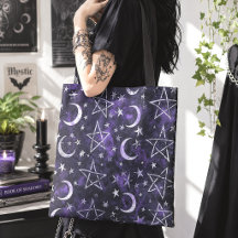 Okkulter gotischer Mond und Pentagramme