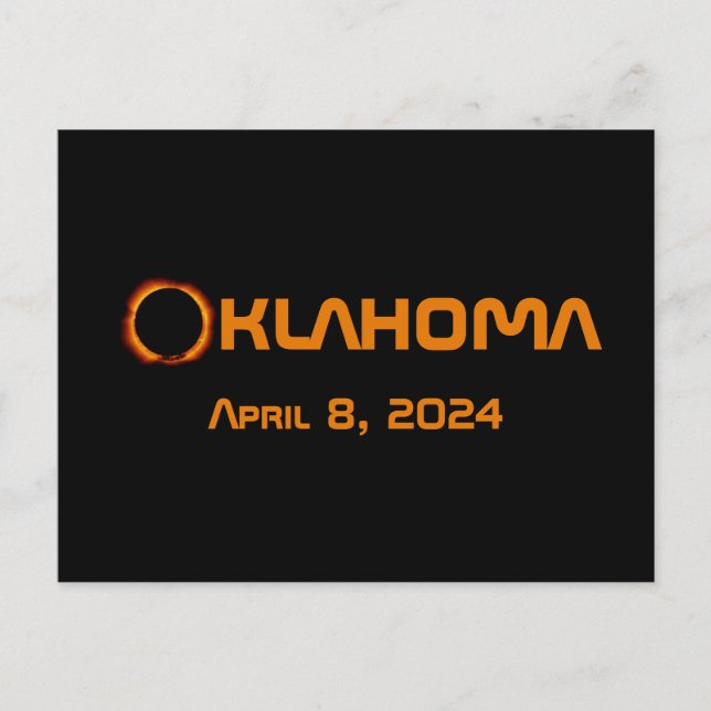 Oklahoma 2024 Gesamtsolare Postkarte (Vorderseite)
