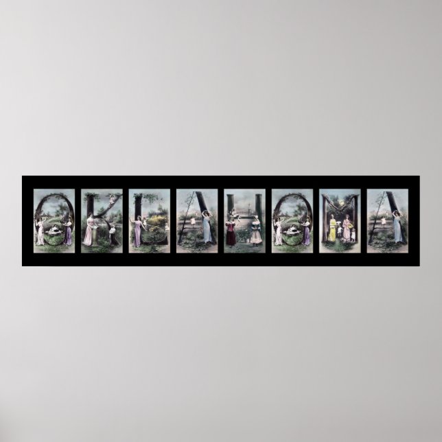 OKLAHOMA Alphabet Letter Name Art Poster (Vorne)