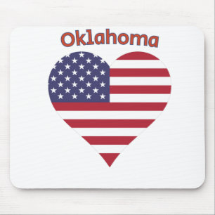 Oklahoma American Flag Herz Mousepad