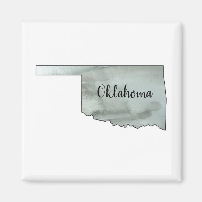 Oklahoma Aquarellmalerei Magnet (Vorne)