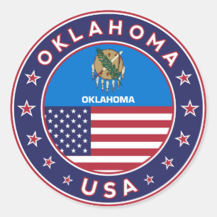 Oklahoma-Aufkleber, Telefongehäuse Runder Aufkleber