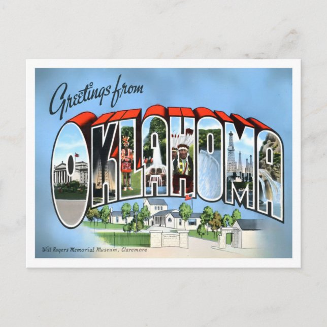 Oklahoma Big Letters Postcard Postkarte (Vorderseite)