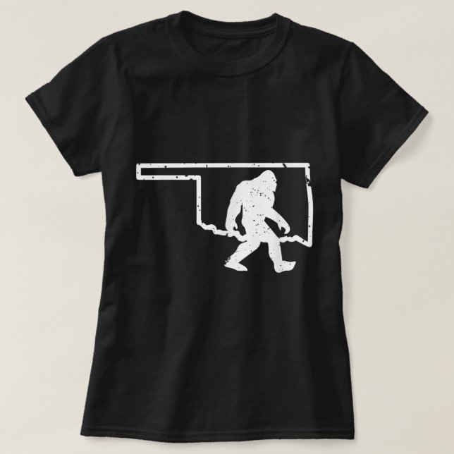 Oklahoma Bigfoot Hunter Sasquatch Yeti Staatsstolz T-Shirt (Design vorne)