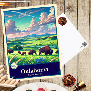 Oklahoma Carte postale ombragée style Anime