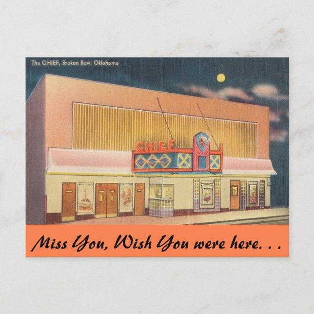 Oklahoma, Cheftheater, gebrochener Bow Postkarte (Vorderseite)