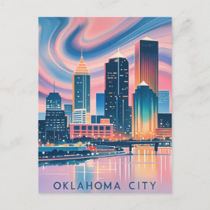 Oklahoma City Aquarell-Silhouette Postkarte