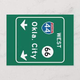 Oklahoma City, OK Road Sign Postkarte