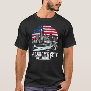 Oklahoma City OKC Amerikanische Flagge T-Shirt