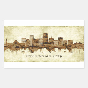 Oklahoma City Oklahoma City-Szene Rechteckiger Aufkleber