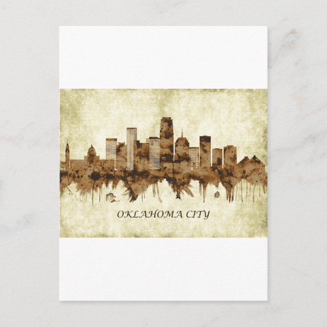 Oklahoma City Oklahoma Cityscape Feiertagspostkarte (Vorderseite)