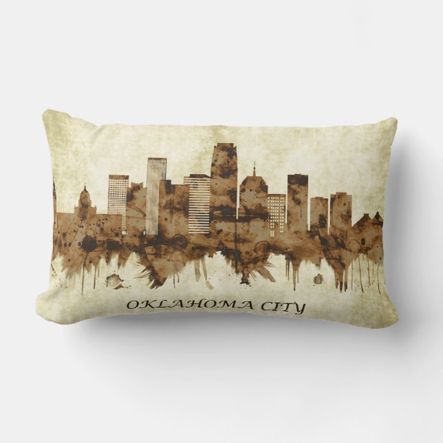 Oklahoma City Oklahoma Cityscape Lendenkissen (Vorderseite)