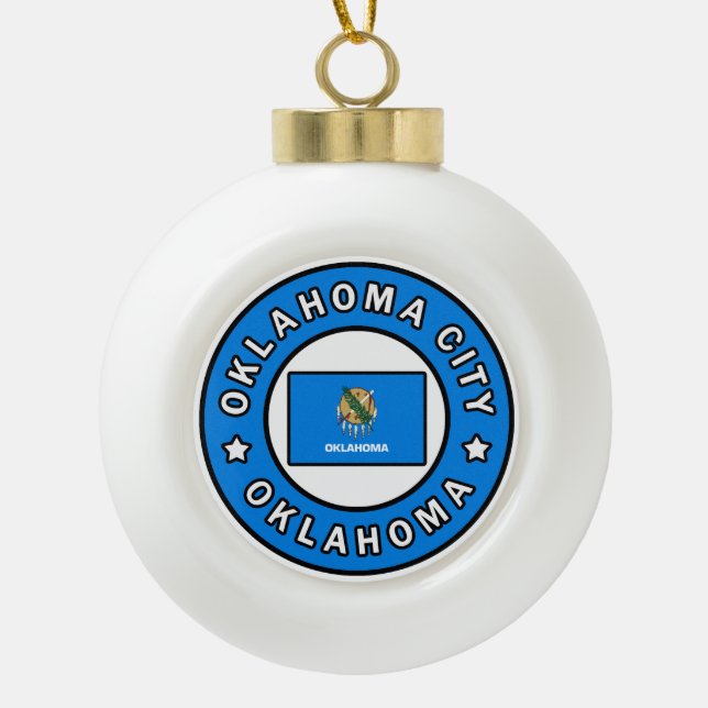 Oklahoma City Oklahoma Keramik Kugel-Ornament (Vorderseite)
