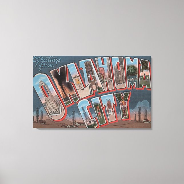 Oklahoma City, Oklahoma (Ölfelder) Leinwanddruck (Vorderseite)