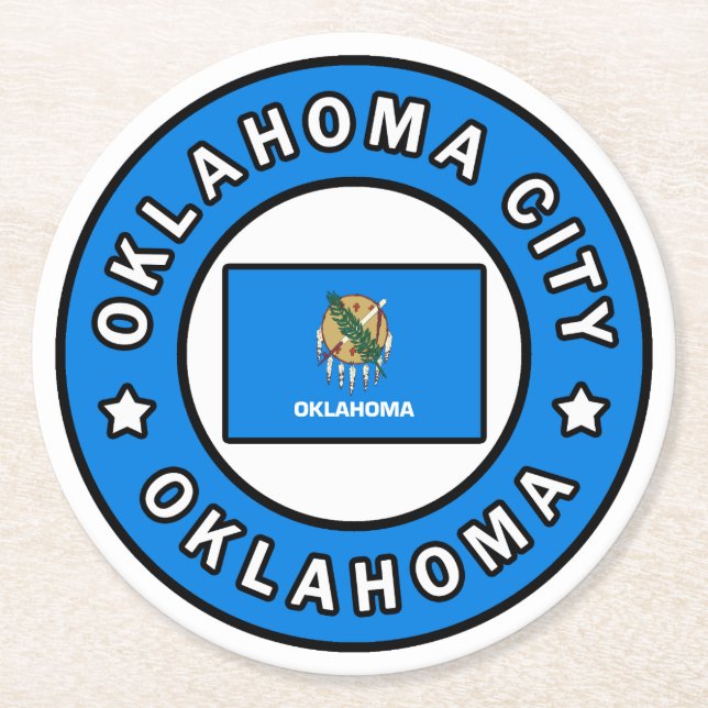 Oklahoma City Oklahoma Runder Pappuntersetzer (Vorderseite)