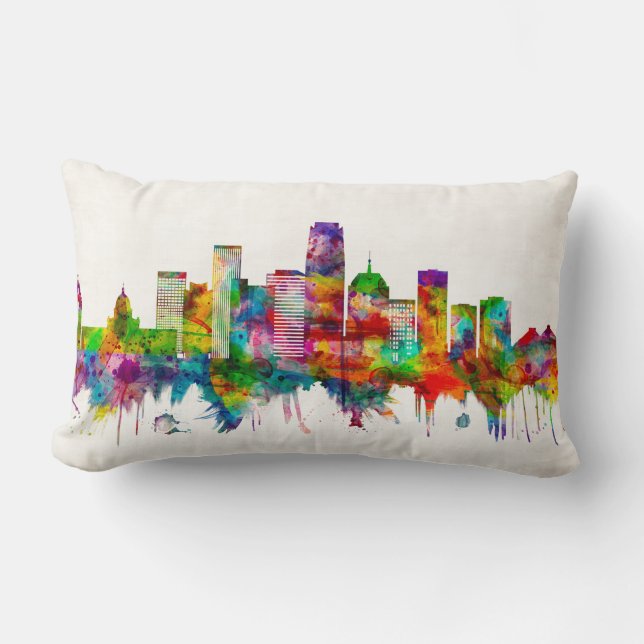 Oklahoma City Oklahoma Skyline Lendenkissen (Vorderseite)