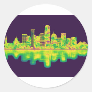 Oklahoma City Oklahoma Skyline Runder Aufkleber