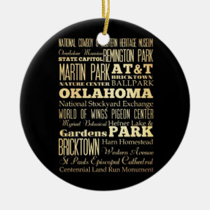 Oklahoma City Oklahoma State Typografie Kunst Keramik Ornament