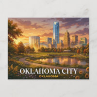 Oklahoma City Reise-Postkarte | Skyline-Souvenir