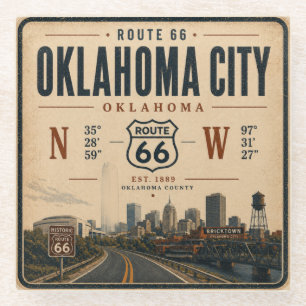 Oklahoma City Route 66 Bar Haltestelle Glasuntersetzer