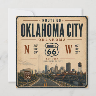 Oklahoma City Route 66 Koordinaten Einladung
