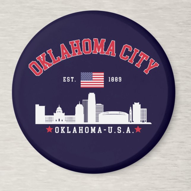 Oklahoma City Skyline & Flag Souvenir  Magnet (Von Creator hochgeladen)