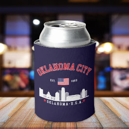 Oklahoma City Skyline Patriotic Can Cooler Dosenkühler