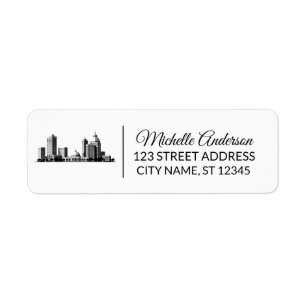 Oklahoma City Stylized Skyline-Rücksendeadresse