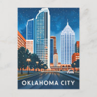 Oklahoma City Wasserfarben-Skyline