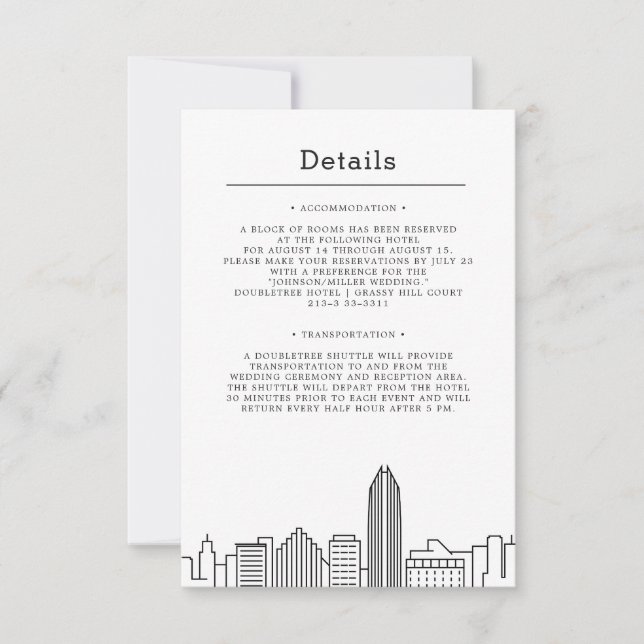Oklahoma City Wedding | Gästedaten Einladung (Vorderseite)
